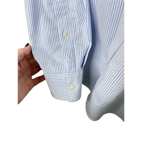 Vineyard Vines Mens Long Sleeve Blue Pinstripe Button Down Shirt Stretch Large - Picture 5 of 9
